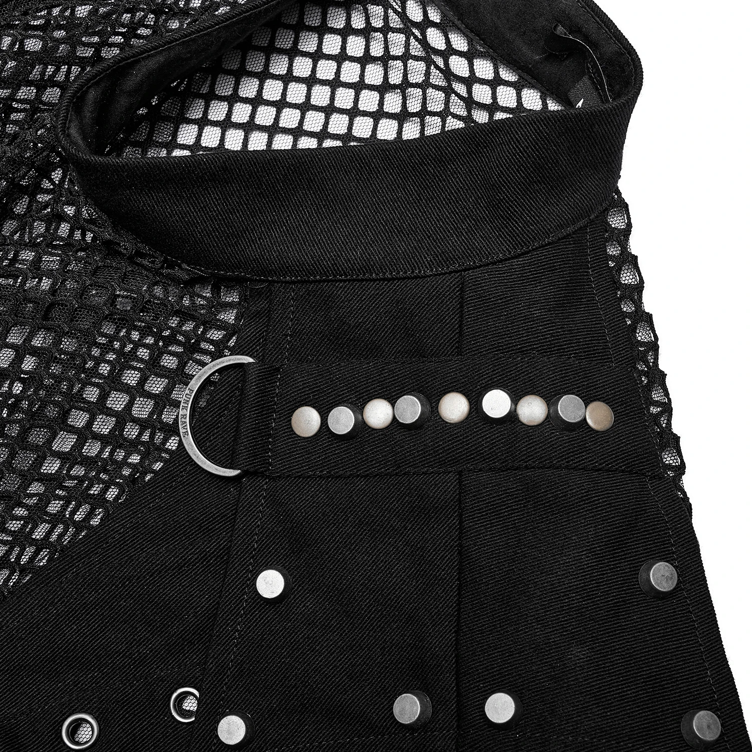 PUNK RAVE T-Shirt Sans Manches 'Burning Man' En Résille Noire 16 PUNK RAVE T-Shirt Sans Manches 'Burning Man' En Résille Noire – Image 14