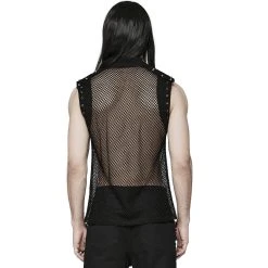 PUNK RAVE T-Shirt Sans Manches 'Burning Man' En Résille Noire 19 PUNK RAVE T-Shirt Sans Manches 'Burning Man' En Résille Noire -ALCHEMY GOTHIC shop t shirt sans manches burning man en resille noire 2