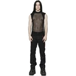 PUNK RAVE T-Shirt Sans Manches 'Burning Man' En Résille Noire 21 PUNK RAVE T-Shirt Sans Manches 'Burning Man' En Résille Noire -ALCHEMY GOTHIC shop t shirt sans manches burning man en resille noire 4