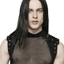 PUNK RAVE T-Shirt Sans Manches 'Burning Man' En Résille Noire 25 PUNK RAVE T-Shirt Sans Manches 'Burning Man' En Résille Noire -ALCHEMY GOTHIC shop t shirt sans manches burning man en resille noire 8