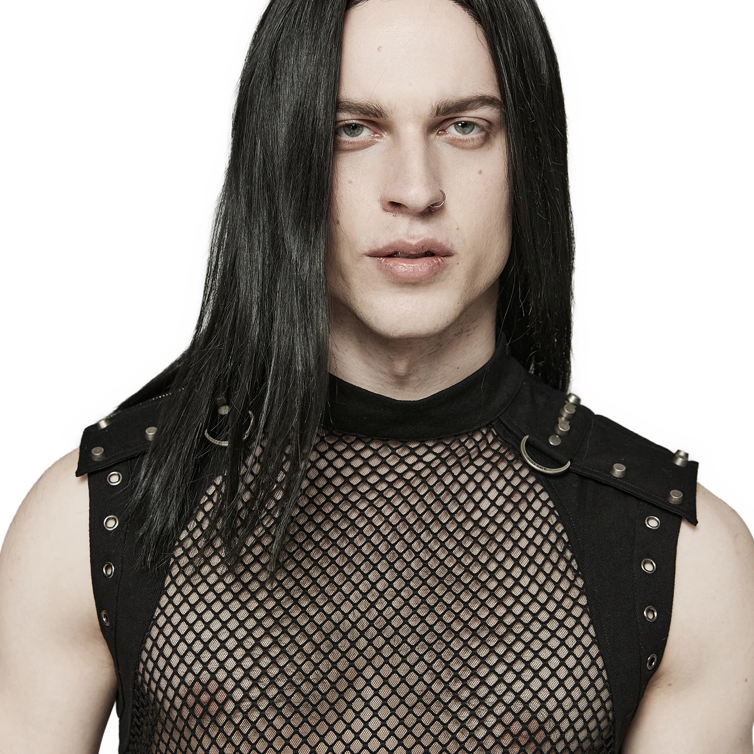 PUNK RAVE T-Shirt Sans Manches 'Burning Man' En Résille Noire 11 PUNK RAVE T-Shirt Sans Manches 'Burning Man' En Résille Noire – Image 9