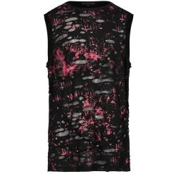 PUNK RAVE T-Shirt Sans Manches 'Printing Punk' Noir Et Rouge -ALCHEMY GOTHIC shop t shirt sans manches printing punk noir et rouge 8