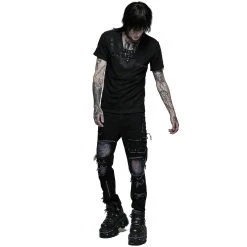 PUNK RAVE T-Shirt 'Stylish Mesh' Noir -ALCHEMY GOTHIC shop t shirt stylish mesh noir 3