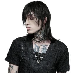 PUNK RAVE T-Shirt 'Stylish Mesh' Noir -ALCHEMY GOTHIC shop t shirt stylish mesh noir 6