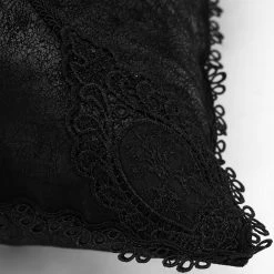 PUNK RAVE Taie D'Oreiller Décorative 'Gothic Cozy' Noire -ALCHEMY GOTHIC shop taie d oreiller decorative gothic cozy noire 2