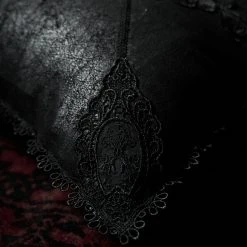 PUNK RAVE Taie D'Oreiller Décorative 'Gothic Cozy' Noire -ALCHEMY GOTHIC shop taie d oreiller decorative gothic cozy noire 7