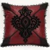 PUNK RAVE Taie D'Oreiller Décorative 'Gothic Cozy' Rouge -ALCHEMY GOTHIC shop taie d oreiller decorative gothic cozy rouge