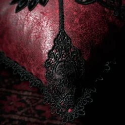 PUNK RAVE Taie D'Oreiller Décorative 'Gothic Cozy' Rouge 15 PUNK RAVE Taie D'Oreiller Décorative 'Gothic Cozy' Rouge -ALCHEMY GOTHIC shop taie d oreiller decorative gothic cozy rouge 3