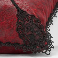 PUNK RAVE Taie D'Oreiller Décorative 'Gothic Cozy' Rouge 19 PUNK RAVE Taie D'Oreiller Décorative 'Gothic Cozy' Rouge -ALCHEMY GOTHIC shop taie d oreiller decorative gothic cozy rouge 7