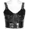 PUNK RAVE Top à Bretelles 'Toxic' En Vinyle Noir