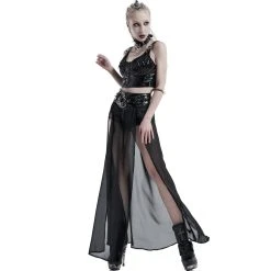 PUNK RAVE Top à Bretelles 'Toxic' En Vinyle Noir -ALCHEMY GOTHIC shop top a bretelles toxic en vinyle noir 5