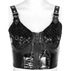 PUNK RAVE Top à Bretelles 'Toxic' En Vinyle Noir -ALCHEMY GOTHIC shop top a bretelles toxic en vinyle noir 8