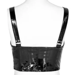 PUNK RAVE Top à Bretelles 'Toxic' En Vinyle Noir -ALCHEMY GOTHIC shop top a bretelles toxic en vinyle noir 9
