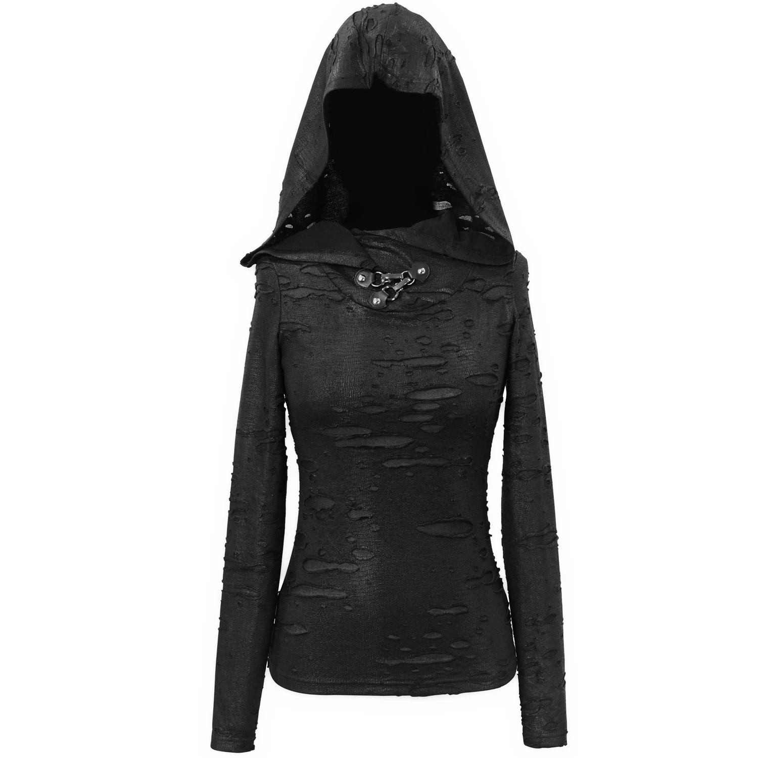 DEVIL FASHION Haut Manches Longues 'Badriyah' Noir Avec Capuche... 3 DEVIL FASHION Haut Manches Longues 'Badriyah' Noir Avec Capuche...