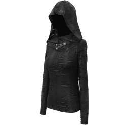 DEVIL FASHION Haut Manches Longues 'Badriyah' Noir Avec Capuche... 38 DEVIL FASHION Haut Manches Longues 'Badriyah' Noir Avec Capuche... -ALCHEMY GOTHIC shop top a capuche asymetrique cyber game noir 36