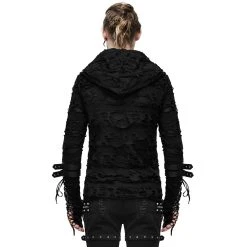 DEVIL FASHION Top à Capuche 'Gothic Damage' Noir -ALCHEMY GOTHIC shop top a capuche gothic damage noir 2