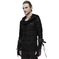 DEVIL FASHION Top à Capuche 'Gothic Damage' Noir -ALCHEMY GOTHIC shop top a capuche gothic damage noir 3