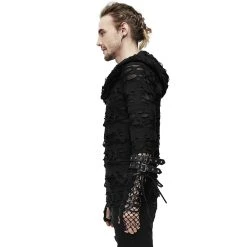 DEVIL FASHION Top à Capuche 'Gothic Damage' Noir -ALCHEMY GOTHIC shop top a capuche gothic damage noir 4