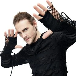 DEVIL FASHION Top à Capuche 'Gothic Damage' Noir -ALCHEMY GOTHIC shop top a capuche gothic damage noir 7