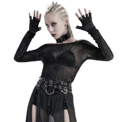 PUNK RAVE Top à Manches Longues 'Araneidae' Noir 21 PUNK RAVE Top à Manches Longues 'Araneidae' Noir -ALCHEMY GOTHIC shop top a manches longues araneidae noir 3