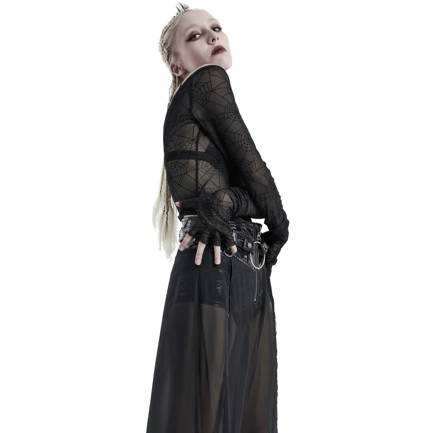 PUNK RAVE Top à Manches Longues 'Araneidae' Noir 12 PUNK RAVE Top à Manches Longues 'Araneidae' Noir – Image 10
