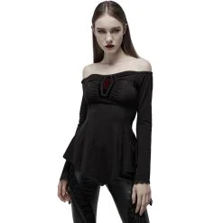 PUNK RAVE Top à Manches Longues 'Coffin' Noir -ALCHEMY GOTHIC shop top a manches longues coffin noir 1