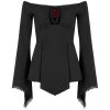 PUNK RAVE Top à Manches Longues 'Coffin' Noir -ALCHEMY GOTHIC shop top a manches longues coffin noir