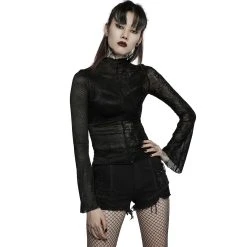 PUNK RAVE Top à Manches Longues 'Double Je' Noir 14 PUNK RAVE Top à Manches Longues 'Double Je' Noir -ALCHEMY GOTHIC shop top a manches longues double je noir 3