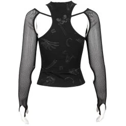DEVIL FASHION Top à Manches Longues 'Draven' Noir -ALCHEMY GOTHIC shop top a manches longues draven noir 12