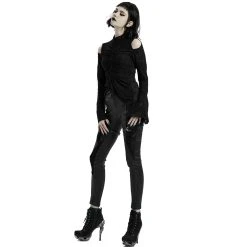 PUNK RAVE Top à Manches Longues 'Isolde' Noir 38 PUNK RAVE Top à Manches Longues 'Isolde' Noir -ALCHEMY GOTHIC shop top a manches longues isolde noir 16
