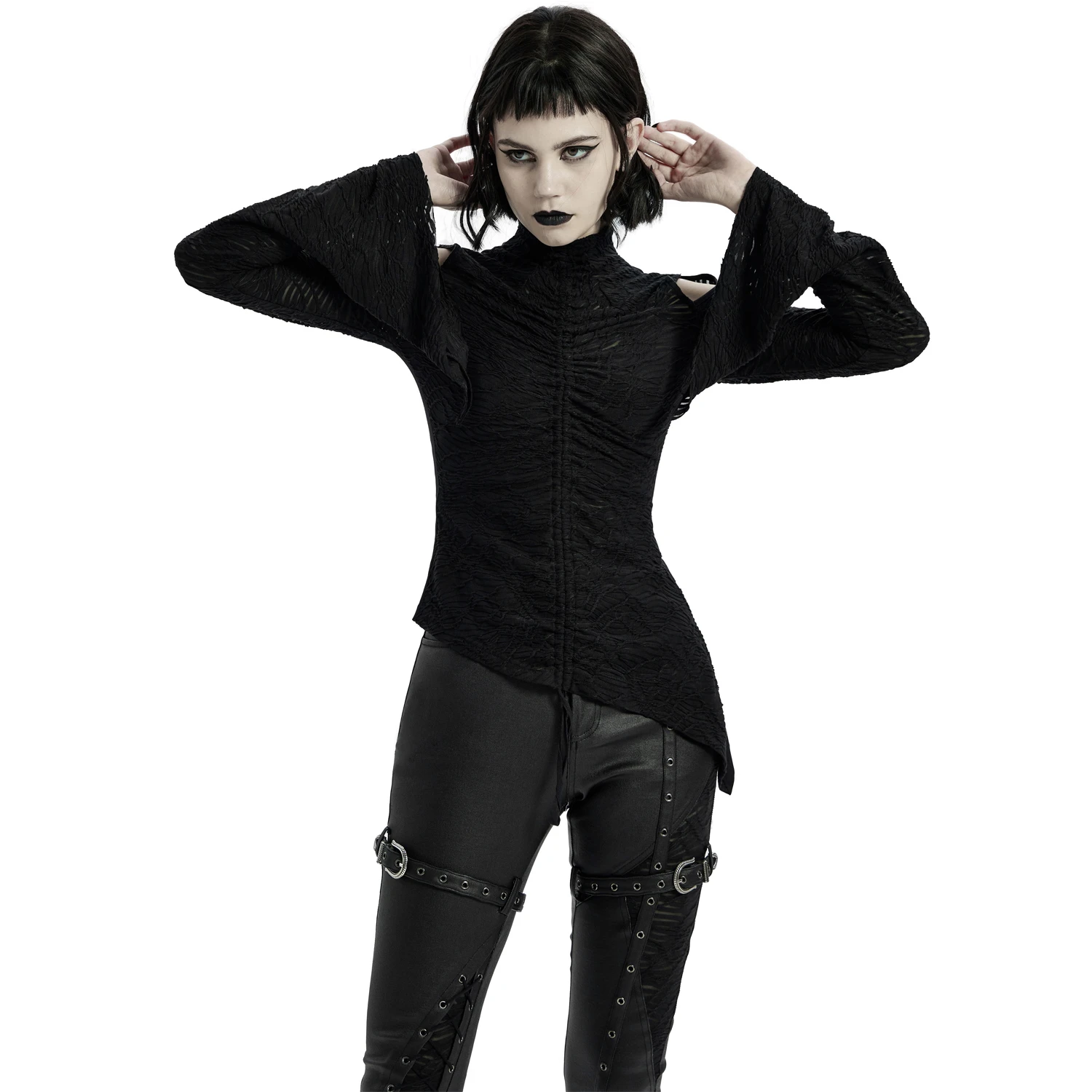 PUNK RAVE Top à Manches Longues 'Isolde' Noir 6 PUNK RAVE Top à Manches Longues 'Isolde' Noir – Image 4