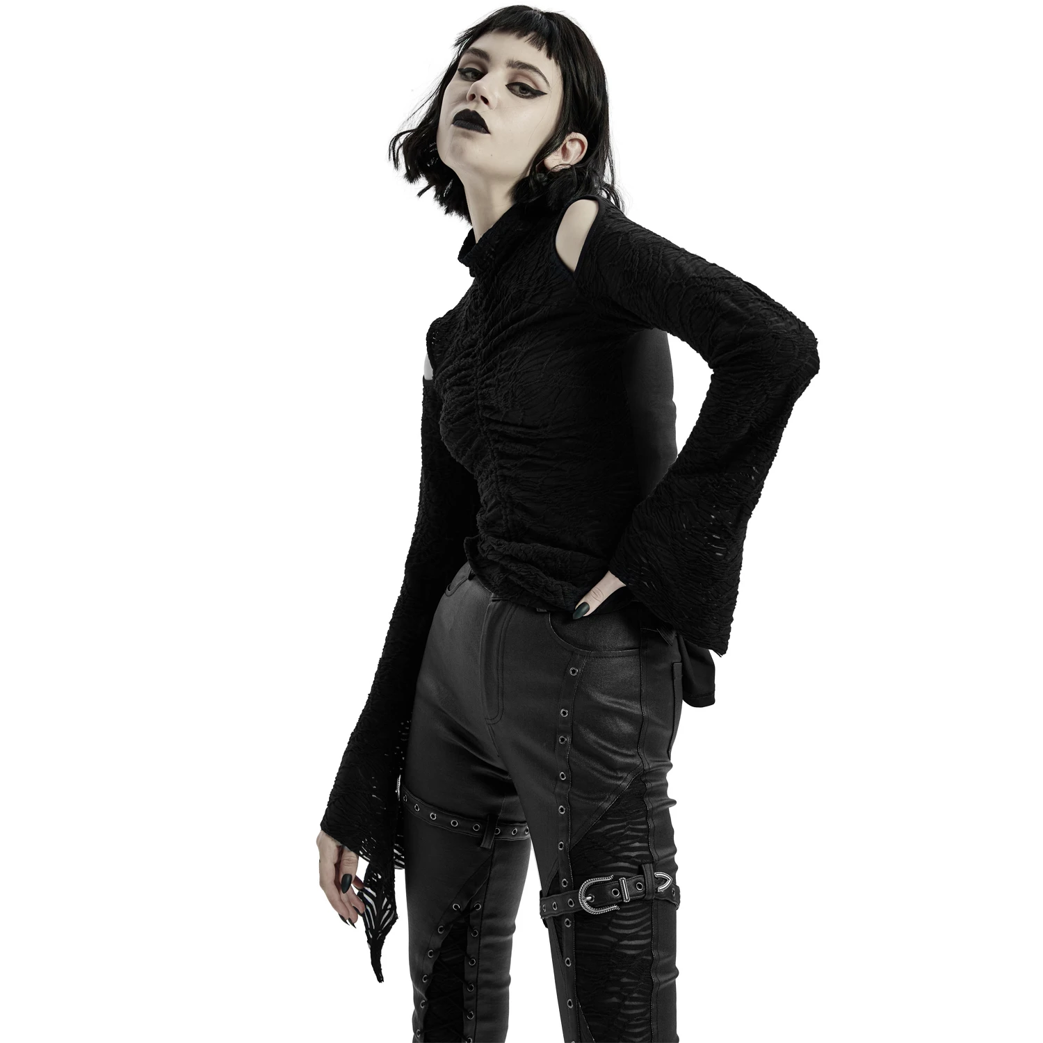 PUNK RAVE Top à Manches Longues 'Isolde' Noir 8 PUNK RAVE Top à Manches Longues 'Isolde' Noir – Image 6