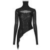 PUNK RAVE Top Asymétrique 'Laertes' Noir 2 PUNK RAVE Top Asymétrique 'Laertes' Noir -ALCHEMY GOTHIC shop top asymetrique laertes noir