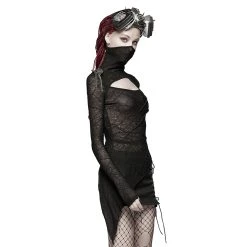 PUNK RAVE Top Asymétrique 'Laertes' Noir -ALCHEMY GOTHIC shop top asymetrique laertes noir 3