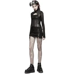 PUNK RAVE Top Asymétrique 'Laertes' Noir -ALCHEMY GOTHIC shop top asymetrique laertes noir 9