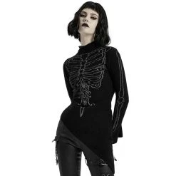 PUNK RAVE Top Asymétrique 'Rib Cage' Noir 24 PUNK RAVE Top Asymétrique 'Rib Cage' Noir -ALCHEMY GOTHIC shop top asymetrique rib cage noir 5