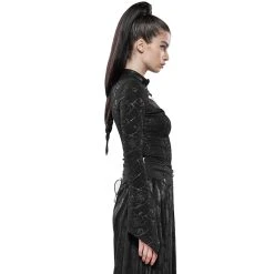 PUNK RAVE Top 'Doomed Rose' Noir 15 PUNK RAVE Top 'Doomed Rose' Noir -ALCHEMY GOTHIC shop top doomed rose noir 3