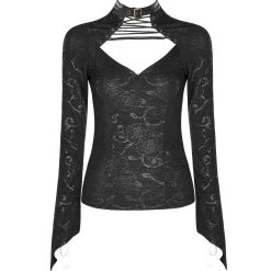 PUNK RAVE Top 'Doomed Rose' Noir 17 PUNK RAVE Top 'Doomed Rose' Noir -ALCHEMY GOTHIC shop top doomed rose noir 5