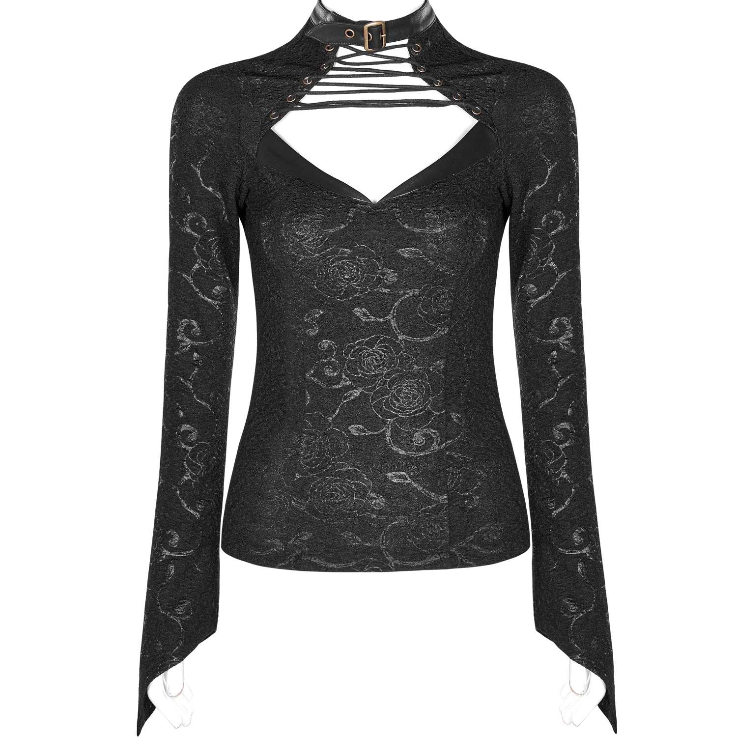 PUNK RAVE Top 'Doomed Rose' Noir 3 PUNK RAVE Top 'Doomed Rose' Noir