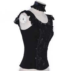 Red Queen's Black Legion Top En Dentelle Noire 'Thyone' -ALCHEMY GOTHIC shop top en dentelle noire thyone 1 2