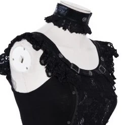 Red Queen's Black Legion Top En Dentelle Noire 'Thyone' -ALCHEMY GOTHIC shop top en dentelle noire thyone 1 3