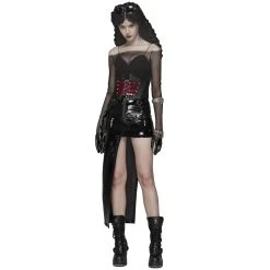 PUNK RAVE Top 'Enigma' En Résille Noire 16 PUNK RAVE Top 'Enigma' En Résille Noire -ALCHEMY GOTHIC shop top enigma en resille noire 4