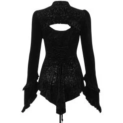 PUNK RAVE Top 'Ophelia' En Velours Noir -ALCHEMY GOTHIC shop top ophelia en velours noir 8