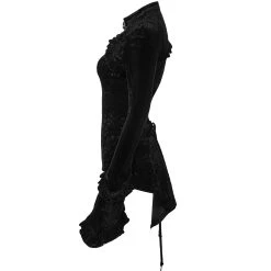 PUNK RAVE Top 'Ophelia' En Velours Noir -ALCHEMY GOTHIC shop top ophelia en velours noir 9