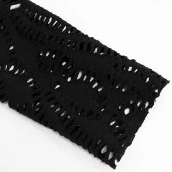 DEVIL FASHION Top 'Punk Hollow Out' Noir à Manches Longues -ALCHEMY GOTHIC shop top punk hollow out noir a manches longues 12