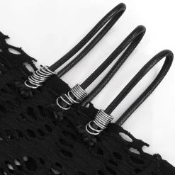 DEVIL FASHION Top 'Punk Hollow Out' Noir à Manches Longues -ALCHEMY GOTHIC shop top punk hollow out noir a manches longues 9