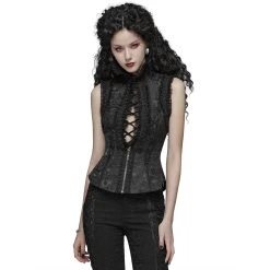 Pyon Pyon Top Sans Manches 'Adelaide' Noir 17 Pyon Pyon Top Sans Manches 'Adelaide' Noir -ALCHEMY GOTHIC shop top sans manches adelaide noir 3