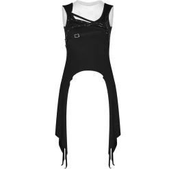 PUNK RAVE Top Sans Manches 'Katena' Noir
