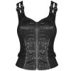 PUNK RAVE Top Sans Manches 'Poison' En Jacquart Noir 1 PUNK RAVE Top Sans Manches 'Poison' En Jacquart Noir -ALCHEMY GOTHIC shop top sans manches poison en jacquart noir