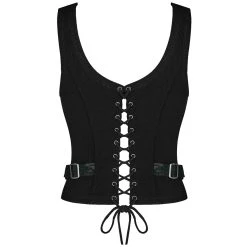 PUNK RAVE Top Sans Manches 'Poison' En Jacquart Vert Et Noir 22 PUNK RAVE Top Sans Manches 'Poison' En Jacquart Vert Et Noir -ALCHEMY GOTHIC shop top sans manches poison en jacquart vert et noir 7